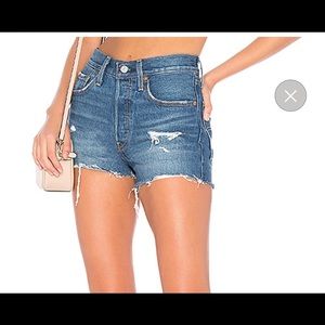 Levi’s 501 high rise denim shorts